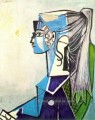 Porträt de Sylvette David 24 au fauteuil vert 1954 kubistisch